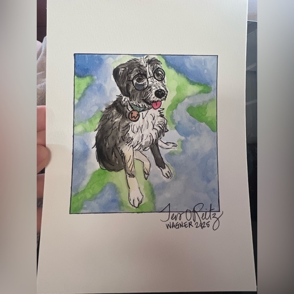 CUSTOM Watercolor and Pen Pet Portrait 5x7 - Picture 14 of 14